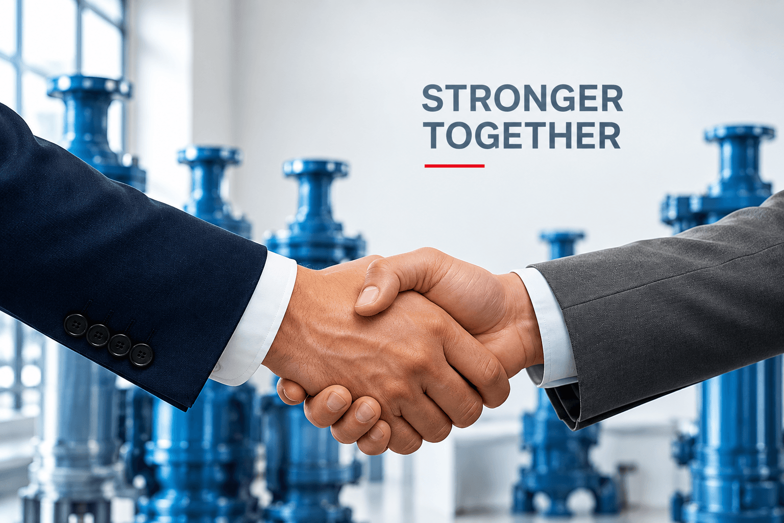 Business partnership representing trusted pump brands